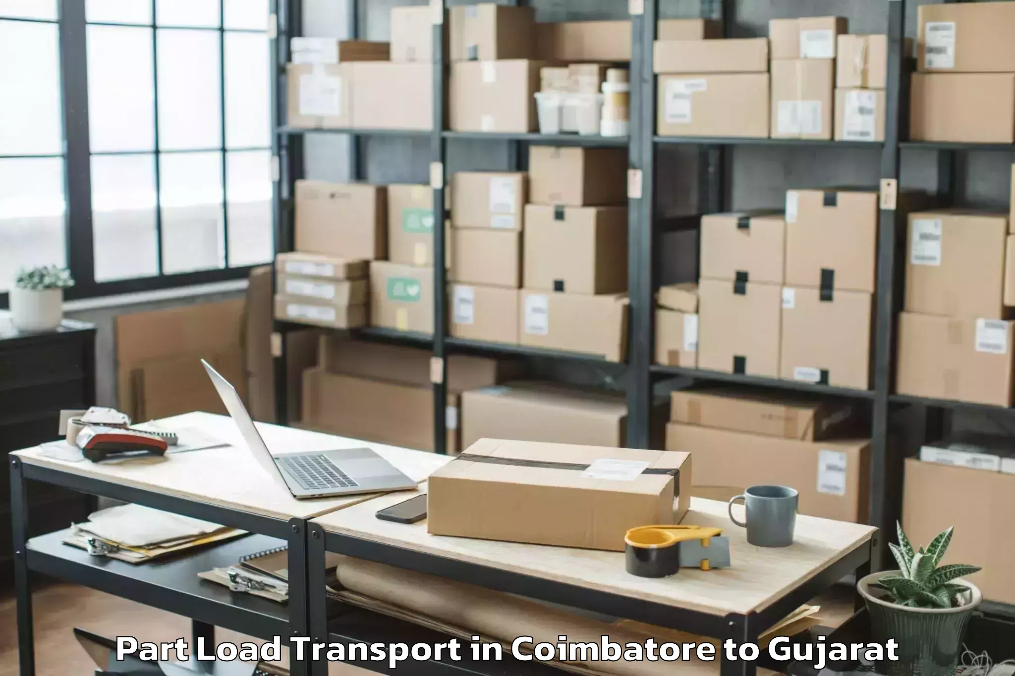 Book Coimbatore to Shihori Part Load Transport Online